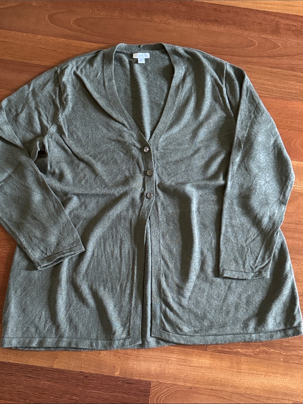 J.Jill Olive Green Button-Front Women’s Cardigan